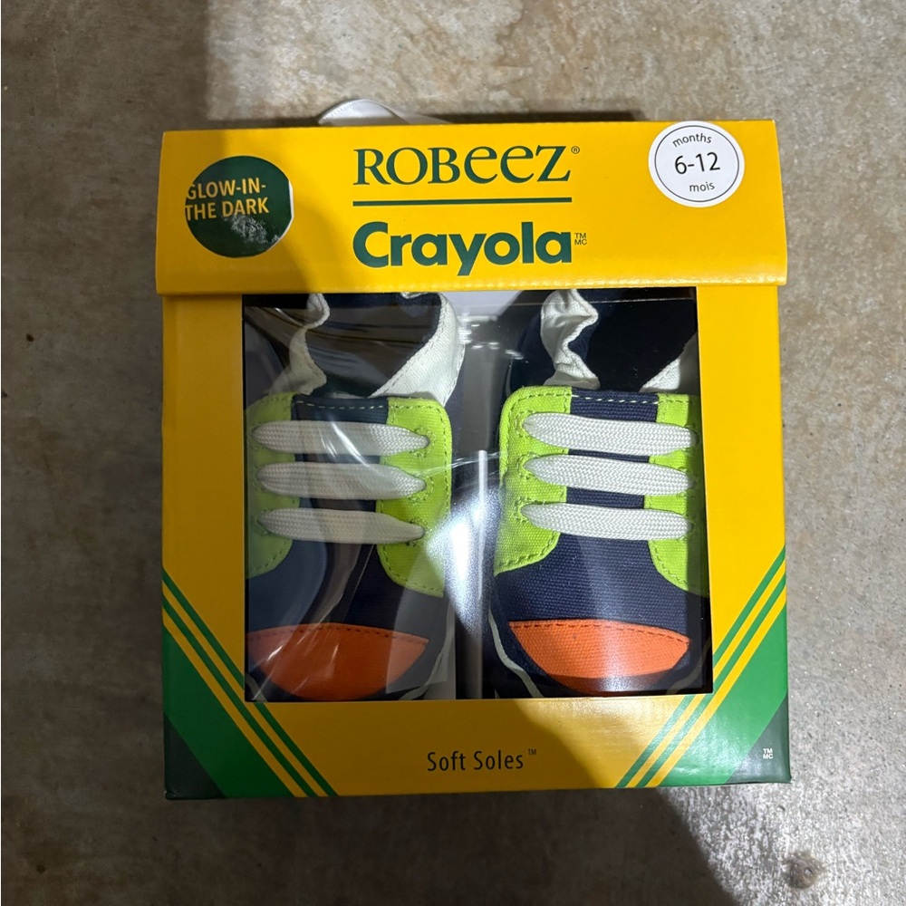 Robeez Crayola Glow-in-the-Dark Shoes - Green, Blue, and Orange
